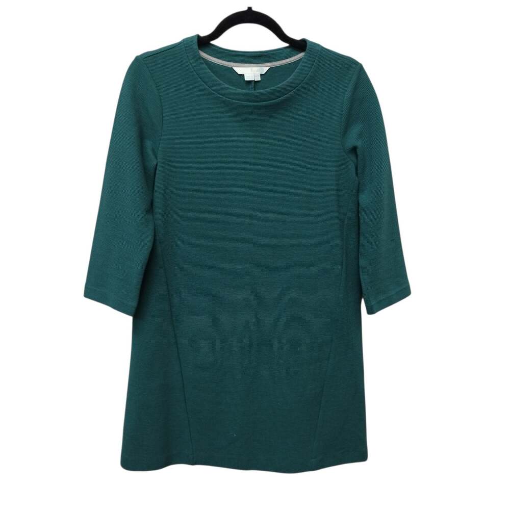Boden Womens Long Sleeve Ribbed Knit Shift Dress 4 Petite Office Career Capsule